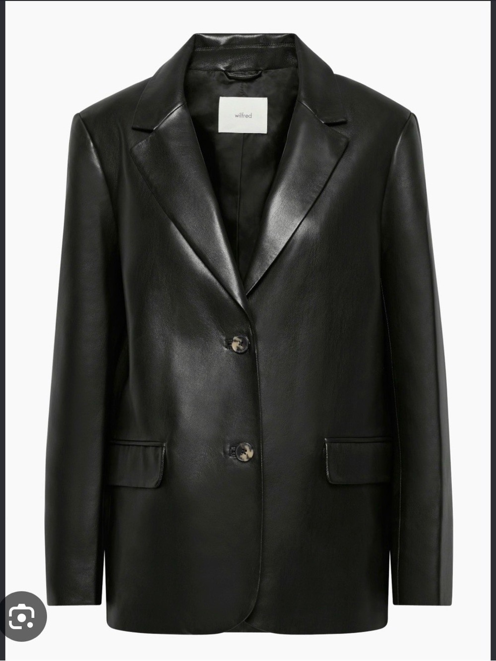 Black Aritzia Wilfred  faux leather blazer